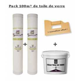 Pack Toile de verre maille standard 100m² + colle