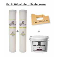 Pack Toile de verre maille standard 100m² + colle